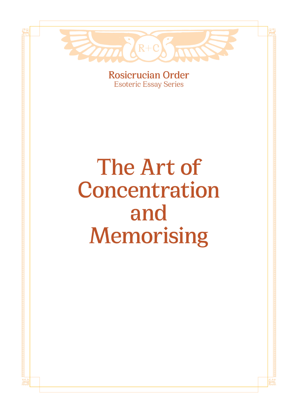 Esoteric Essays - Art of Concentration and Memorising