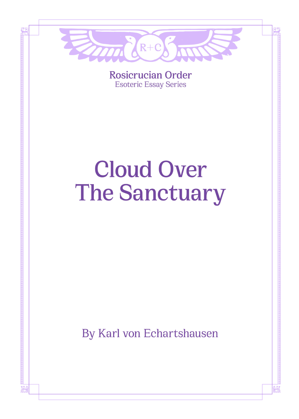 Esoteric Essays - Cloud Over the Sanctuary (plus Redemption)